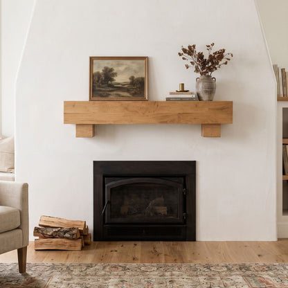 Hoosier Timbercraft Fenwick Brown Maple Fireplace Mantel Shelf in Granola Stain