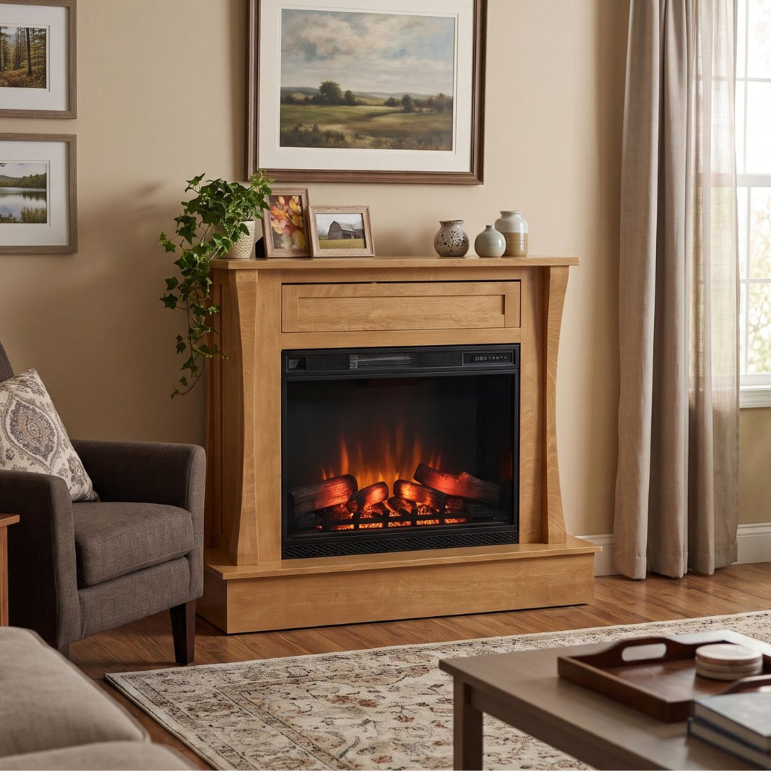 Silverton Wall Fireplace in Granola Stain