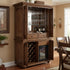 Whitfield Wine Cabinet with Wine Chiller in brown maple with Charwood stain, shown open in a room setting