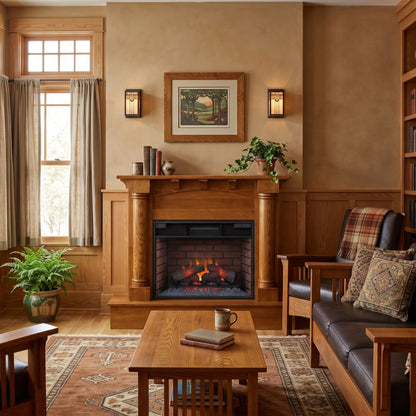 Barrett Fireplace in Golden Pecan Stain