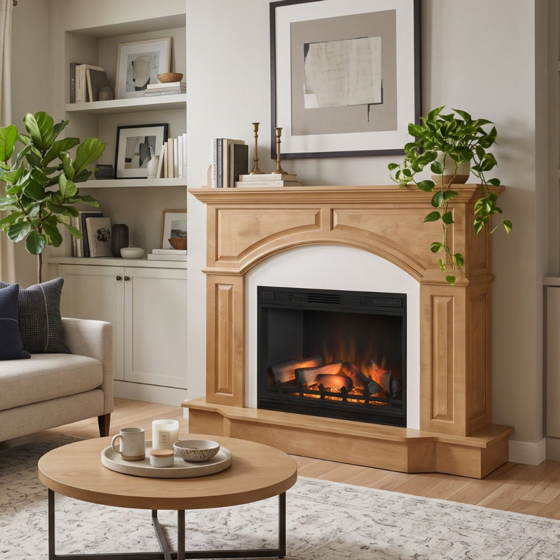 Ridgeline Fireplace in Granola Stain