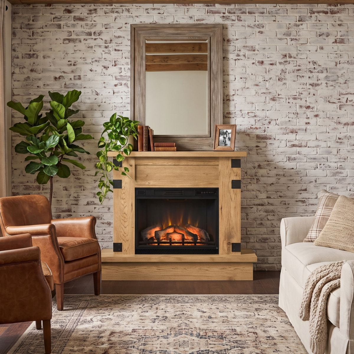 Summit Fireplace in Granola Stain