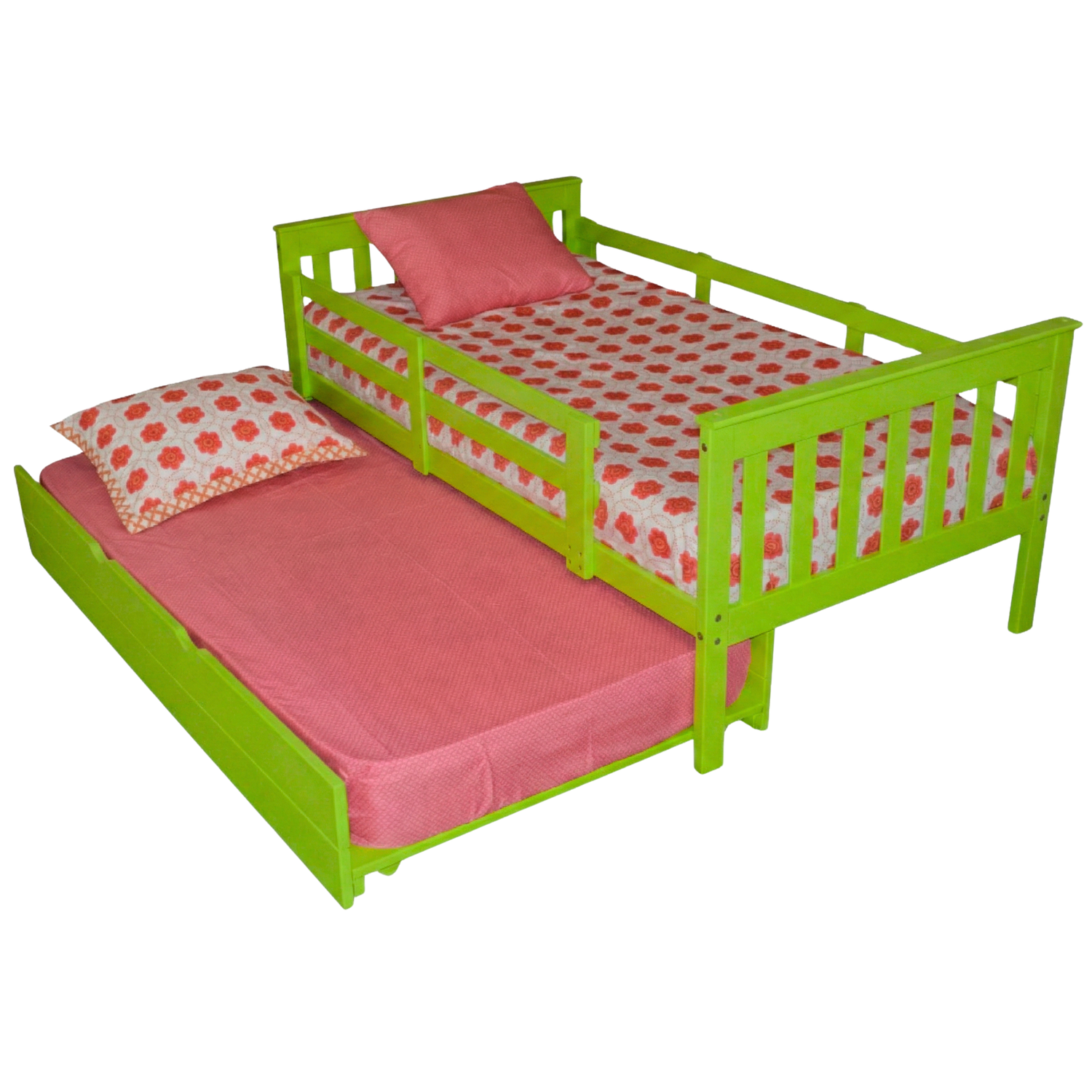 Versaloft Mission Amish Made Kids Bed Frame with Guardrails and Trundle Unit
