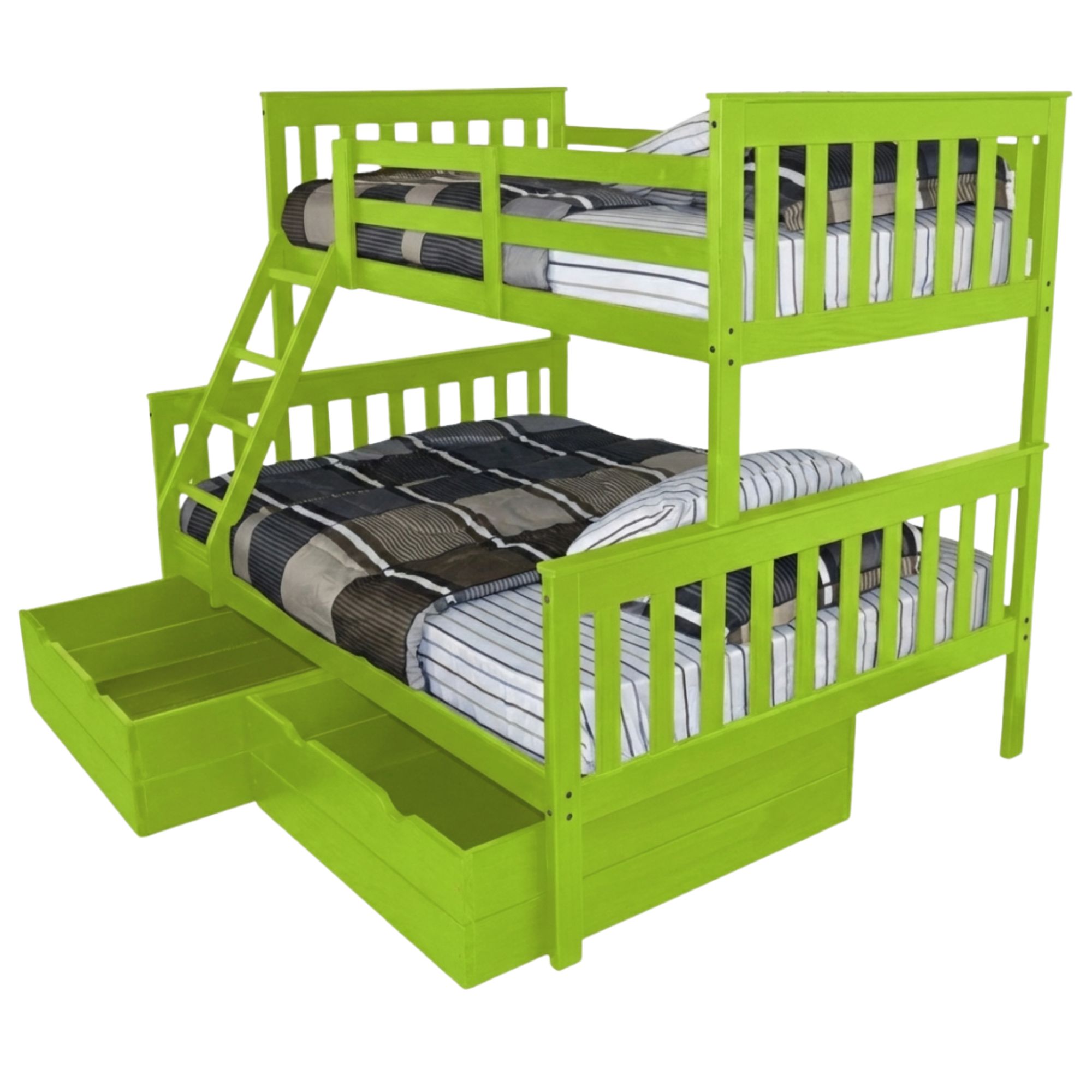 Versaloft Mission Amish Made Twin-Over-Full Bunk Bed Frame with 2-Piece Drawers