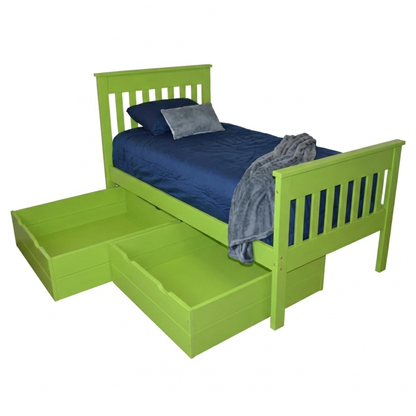 Versaloft Harmony Amish Made Bed Frame with 2-Piece Drawers