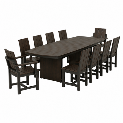 Luxcraft Urban 10-Person Oval Poly Dining Table &amp; Chair Set
