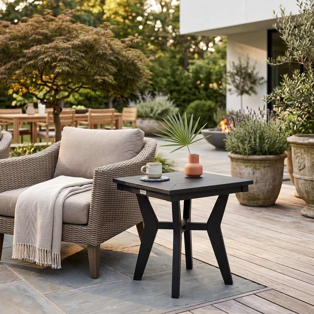 Berlin Gardens Mayhew Outdoor Poly Lumber Square End Table