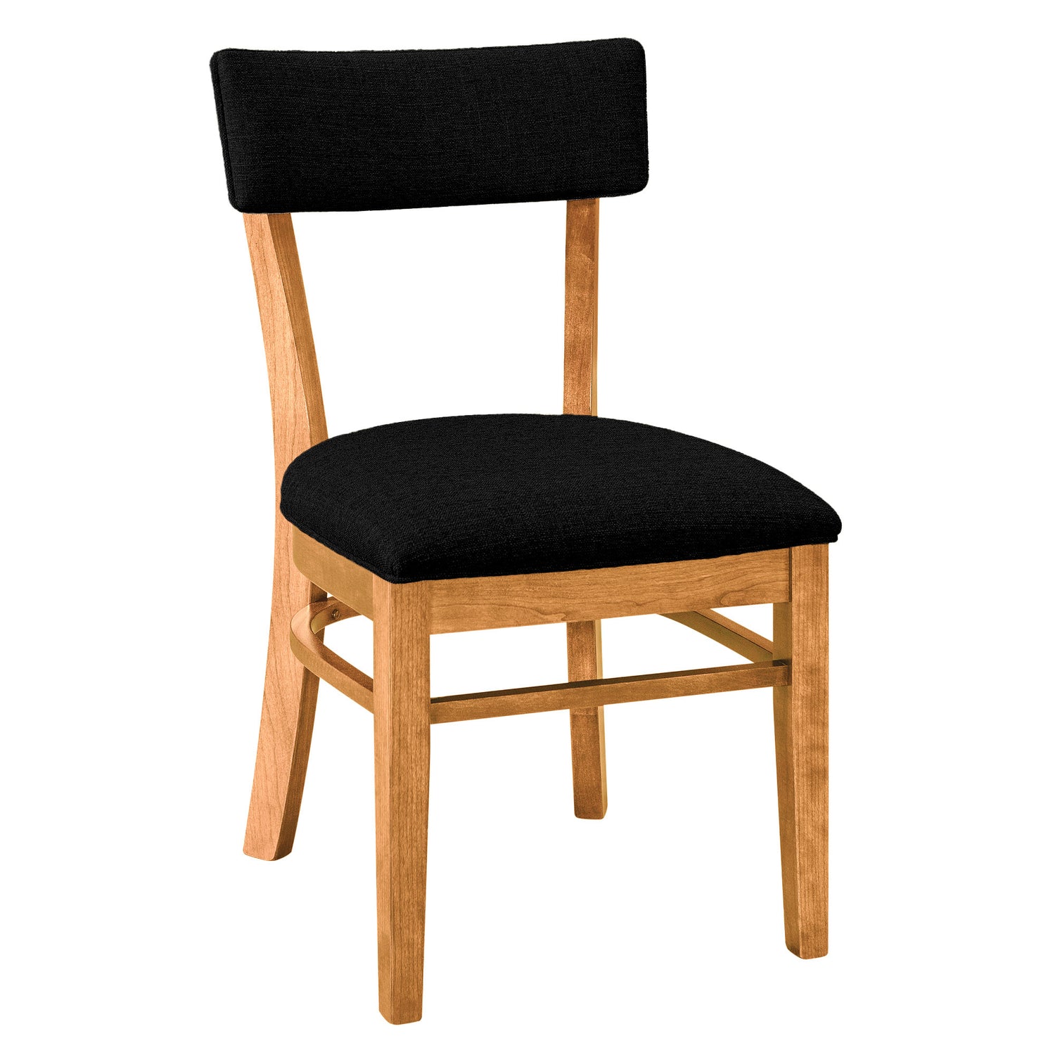 Miller Side Chair in Natural Stain with Black Fabric