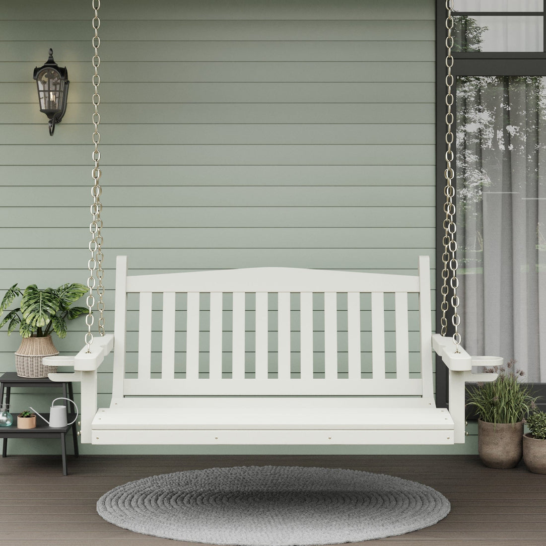 SimplyPoly Amish Made Mission Recycled Plastic Porch Swing