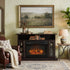Hoosier Timbercraft Montford Brown Maple Fireplace in Onyx Stain with Contemporary Log