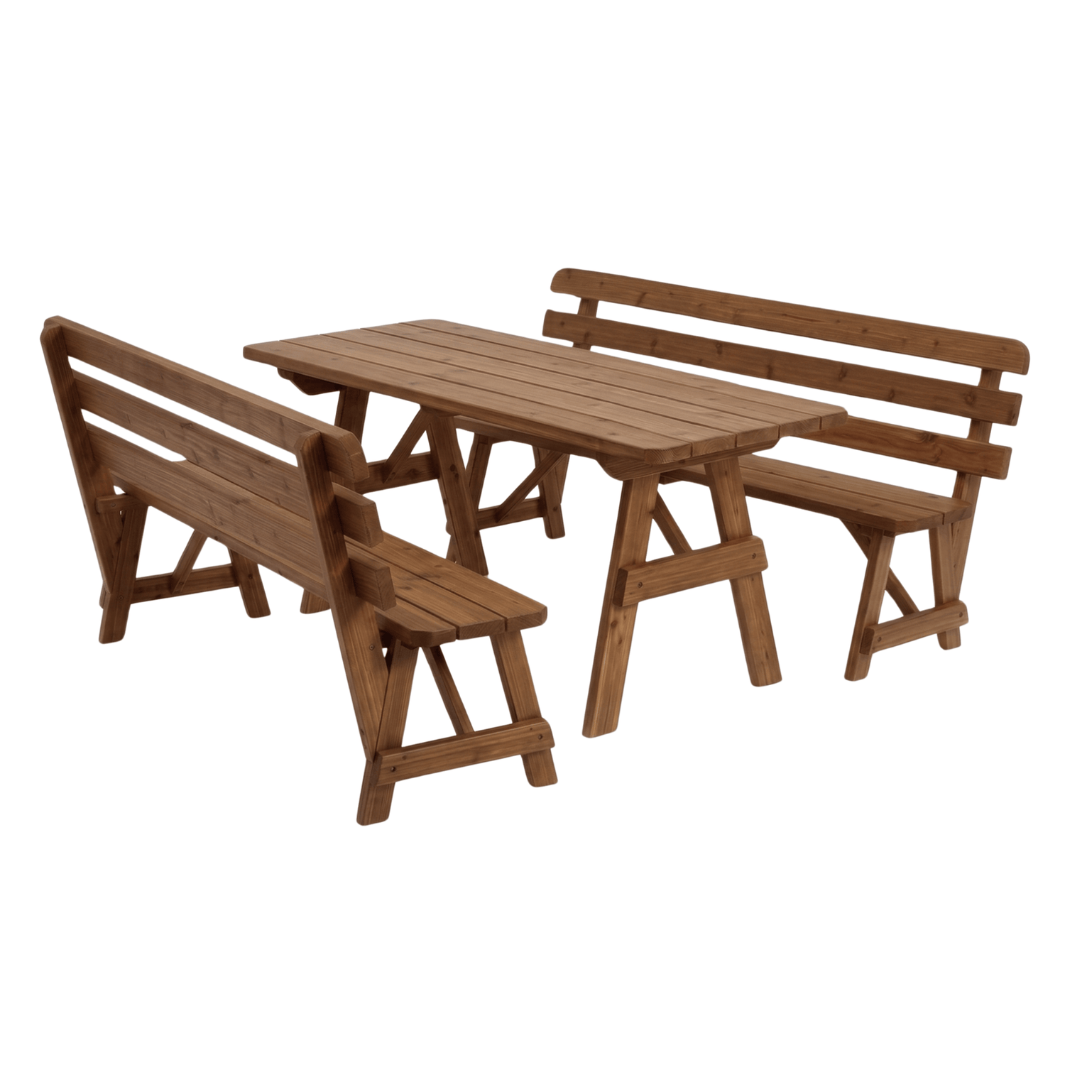 Keystone Amish Co. Red Cedar Outdoor Table with Backed Benches