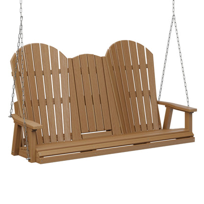 Berlin Gardens Comfo Back Poly Lumber Three Seat Console Swing with Stainless Steel Chains