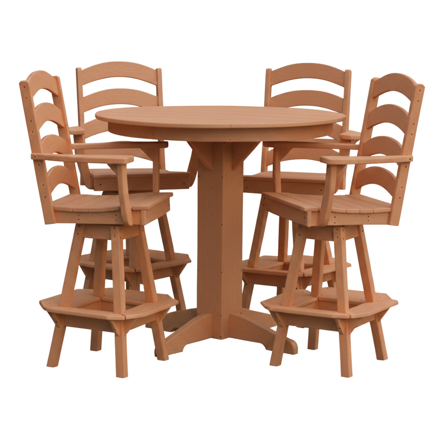 Keystone Amish Co. Josie 5-Piece Poly Bar Dining Set with Round Table