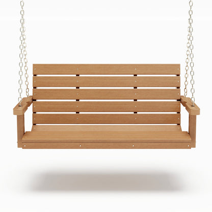 SimplyPoly 4 Foot Amish Made Signature Recycled Plastic Porch Swing, Black