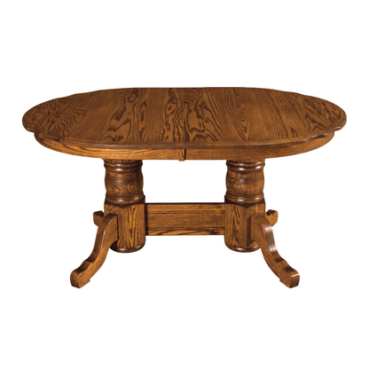 Hoosier Timbercraft Leesburg Oak Double Pedestal Table