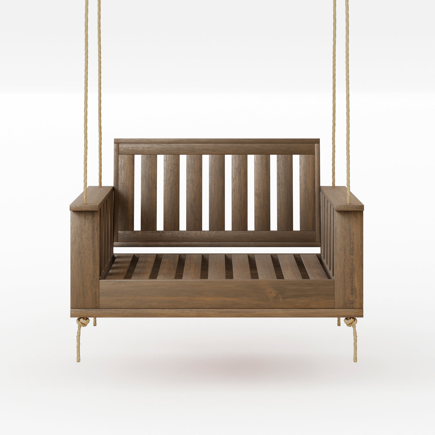 Amish Casual Rockford Daybed Swing Package with Included Cushions, Lounge, Oak Stain with Clearcoat