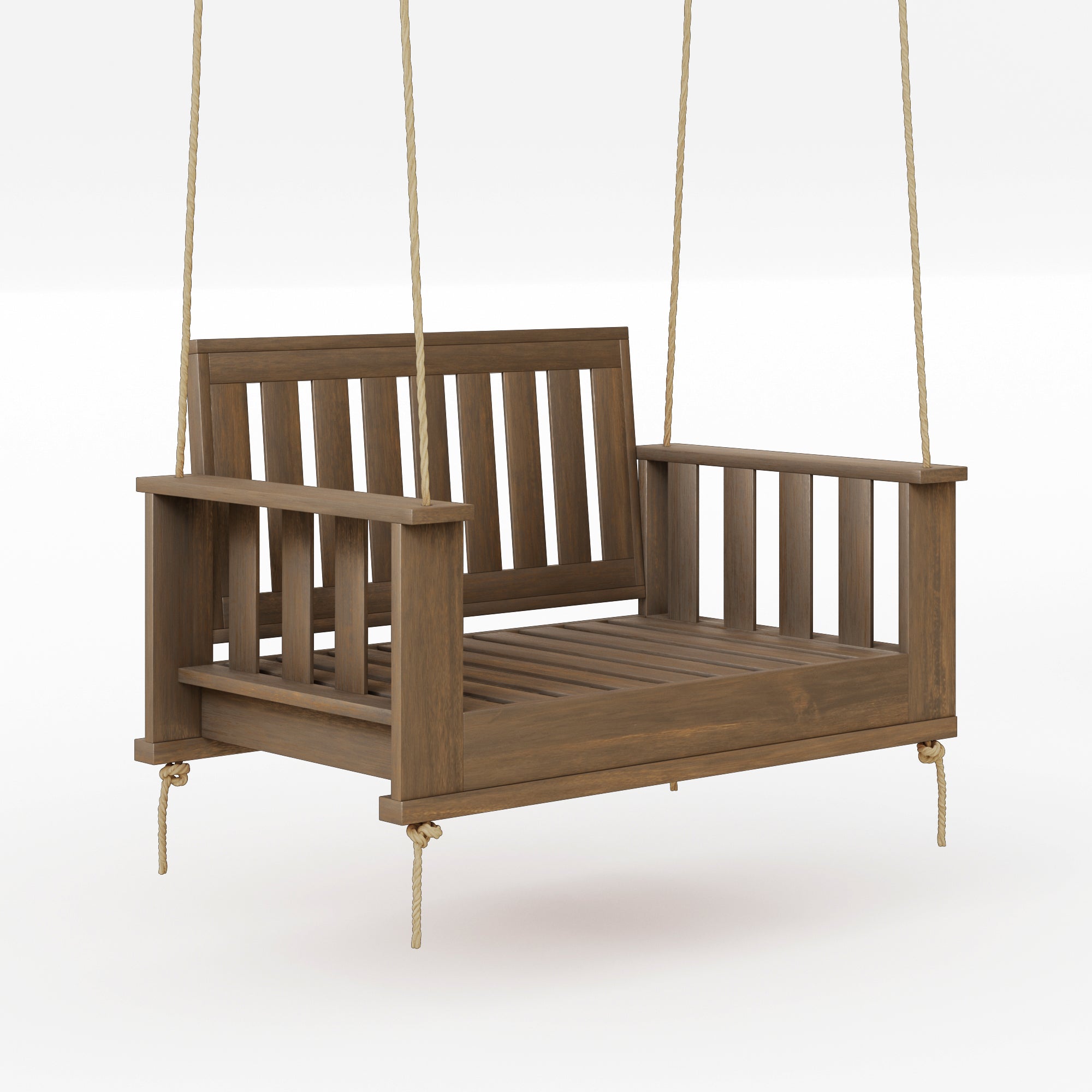 Amish Casual Rockford Daybed Swing Package with Included Cushions, Lounge, Oak Stain with Clearcoat