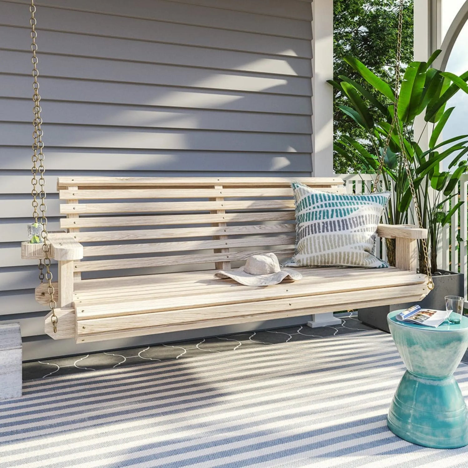 Porchgate Amish Heavy Duty 700 Lb Roll Comfort Treated Porch Swing