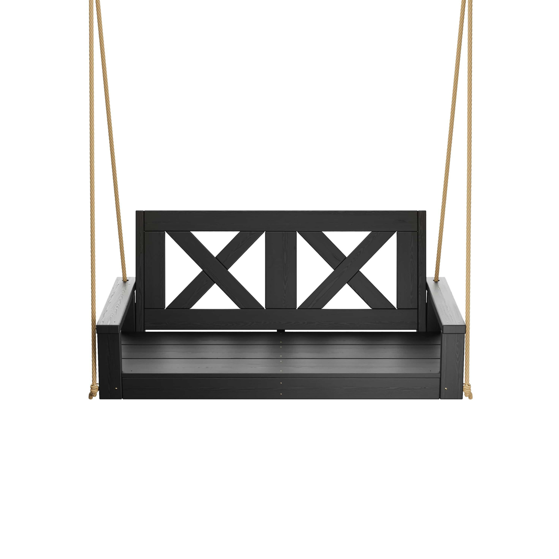 Porchgate Amish Heavy Duty 700 Lb 4-Foot Farmhouse Porch Swing - Tricorn Black