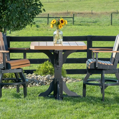 Square Table in Cedar &amp; Black