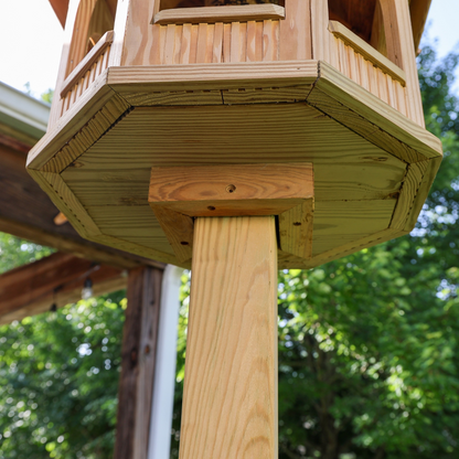Porchgate Amish Freestanding Gazebo Bird Feeder Detail Shot in Unfinished