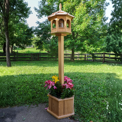 Porchgate Amish Freestanding Gazebo Bird Feeder with Planter Base in Unfinished Lifestyle
