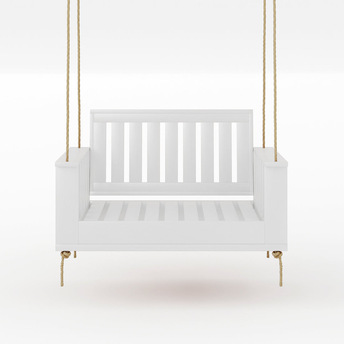 Amish Casual Rockford Daybed Swing Package with Included Cushions, Lounge, Pure White Paint