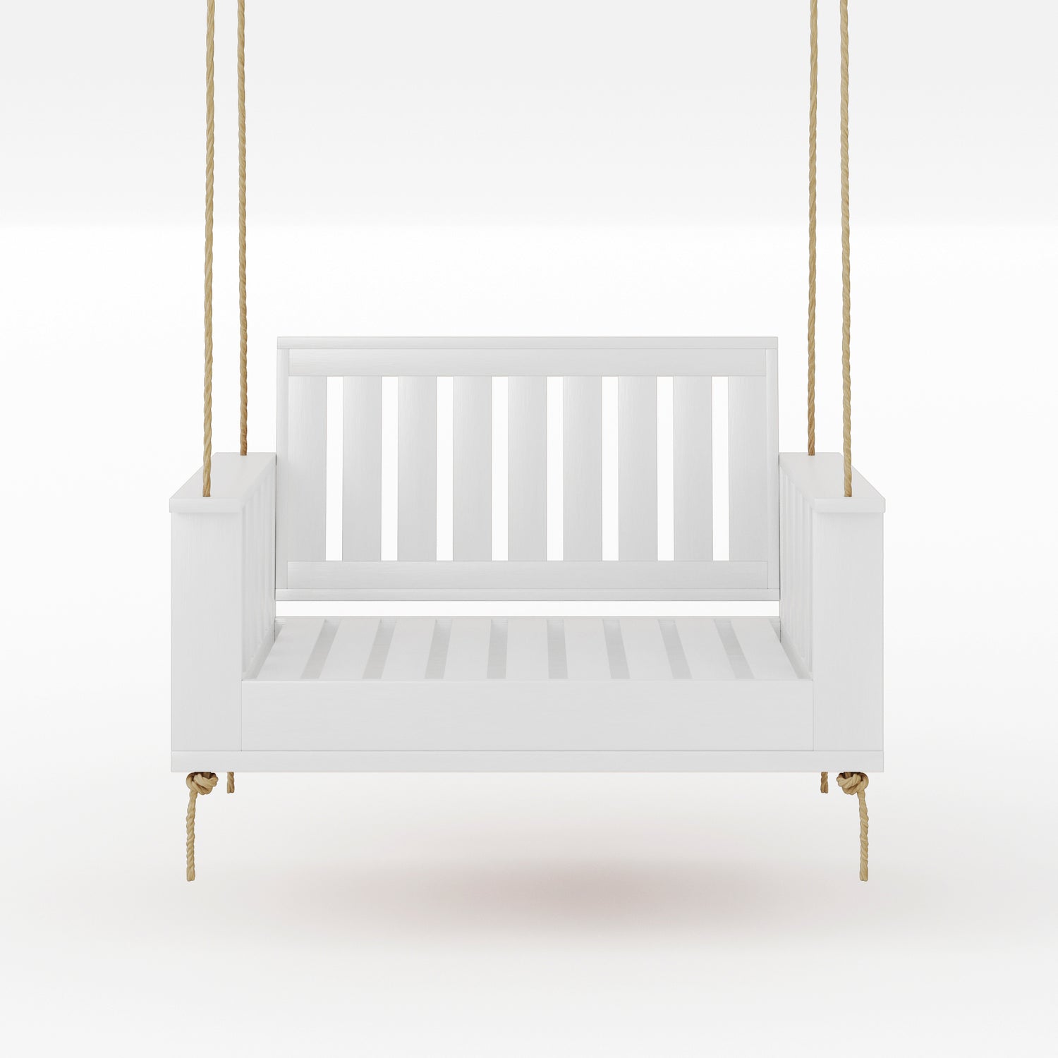 Amish Casual Rockford Daybed Swing Package with Included Cushions, Lounge, Pure White Paint