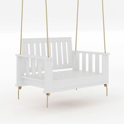 Amish Casual Rockford Daybed Swing Package with Included Cushions, Lounge, Pure White Paint