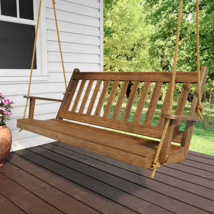 Keystone Amish Co. 5 Foot Franklin Red Cedar Porch Swing with Cup Holders