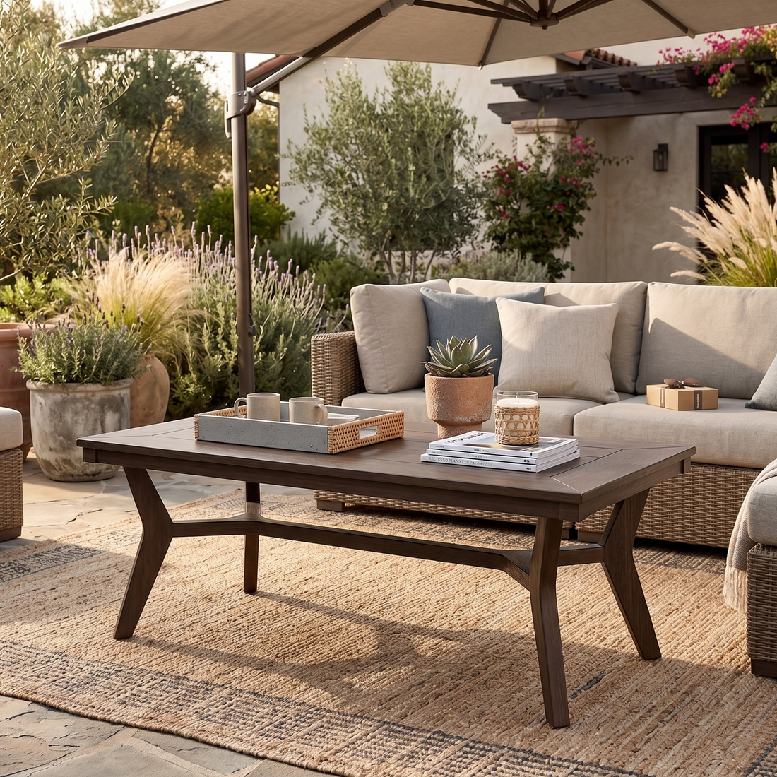 Berlin Gardens Mayhew Outdoor Poly Lumber Rectangular Coffee Table