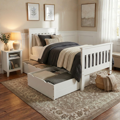 Versaloft Harmony Amish Made Bed Frame with 2-Piece Drawers