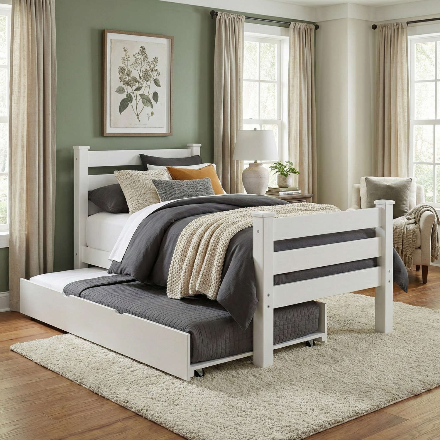 Versaloft Homestead Amish Made Bed Frame with Headboard, Footboard, and Trundle Unit