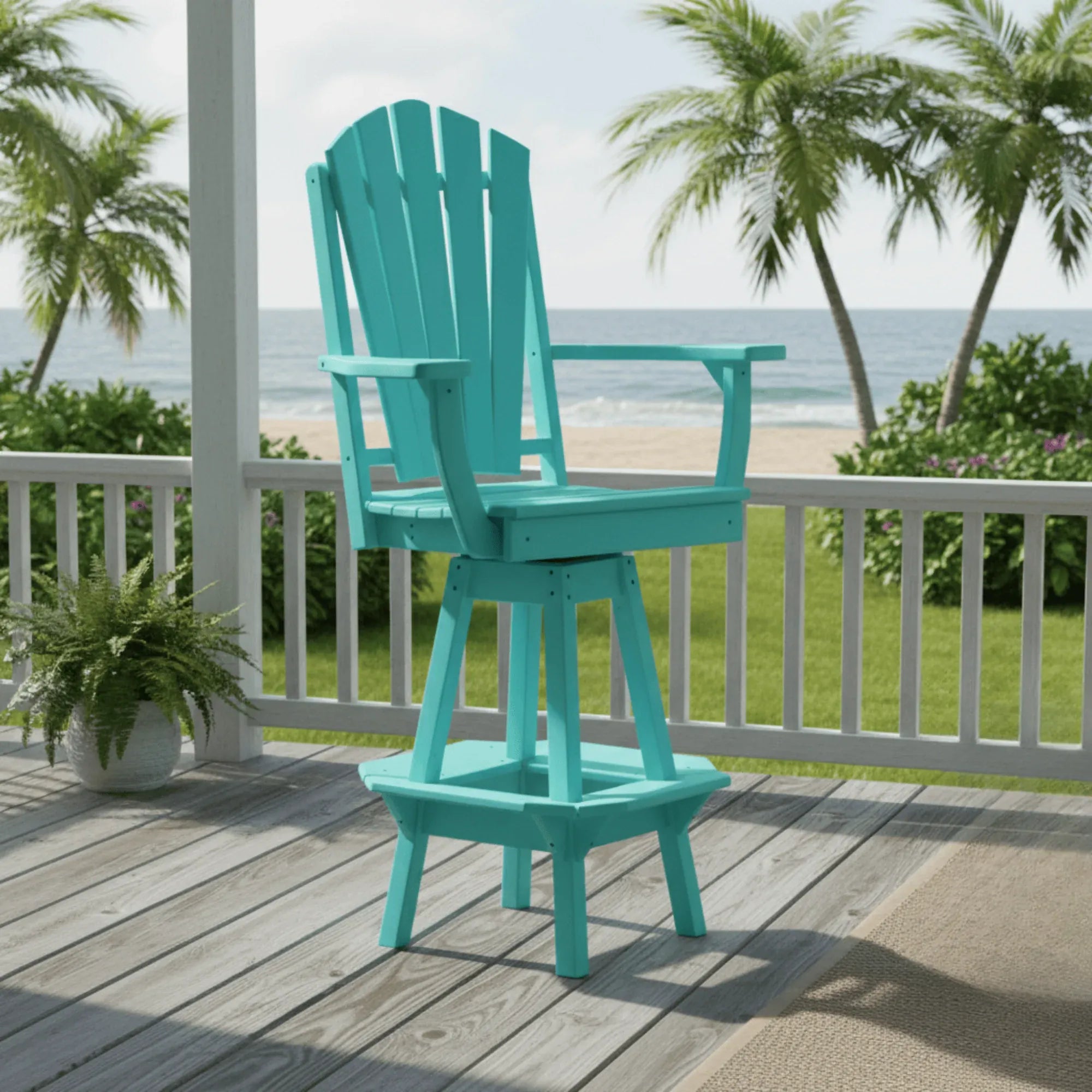 Keystone Amish Co. Sunburst Poly Outdoor Swivel Bar Chair