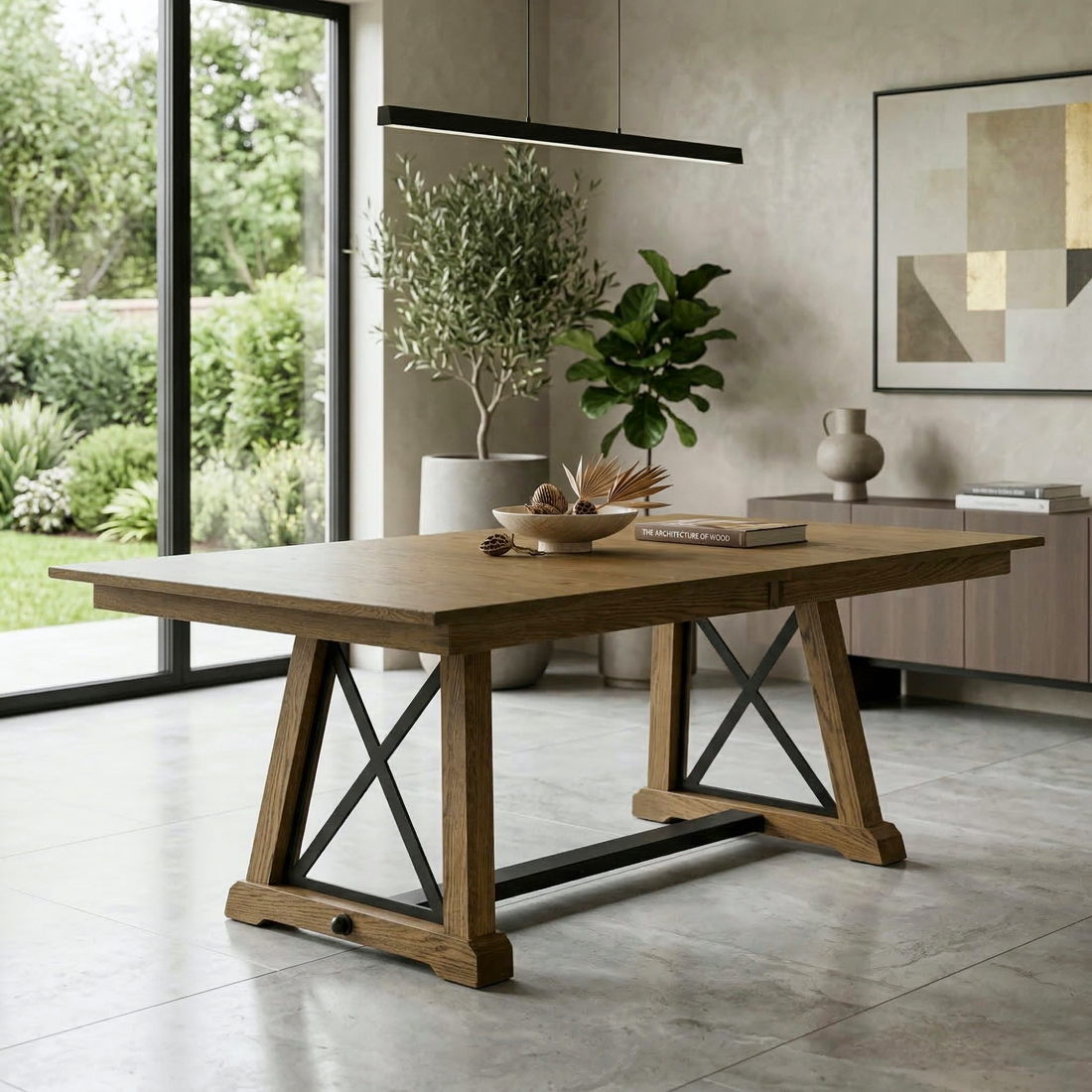 Hoosier Timbercraft Wyatt Rectangular Oak Counter Height Dining Table