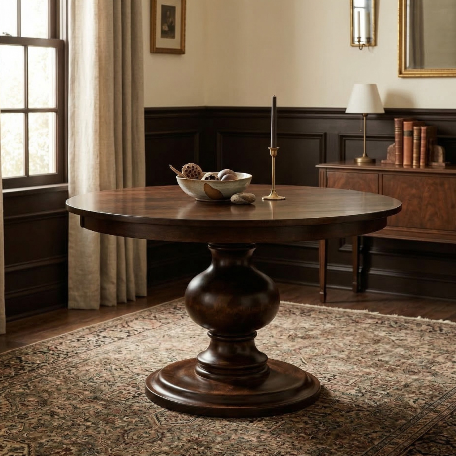 Hoosier Timbercraft Glenwood Round Pedestal Maple Dining Height Table