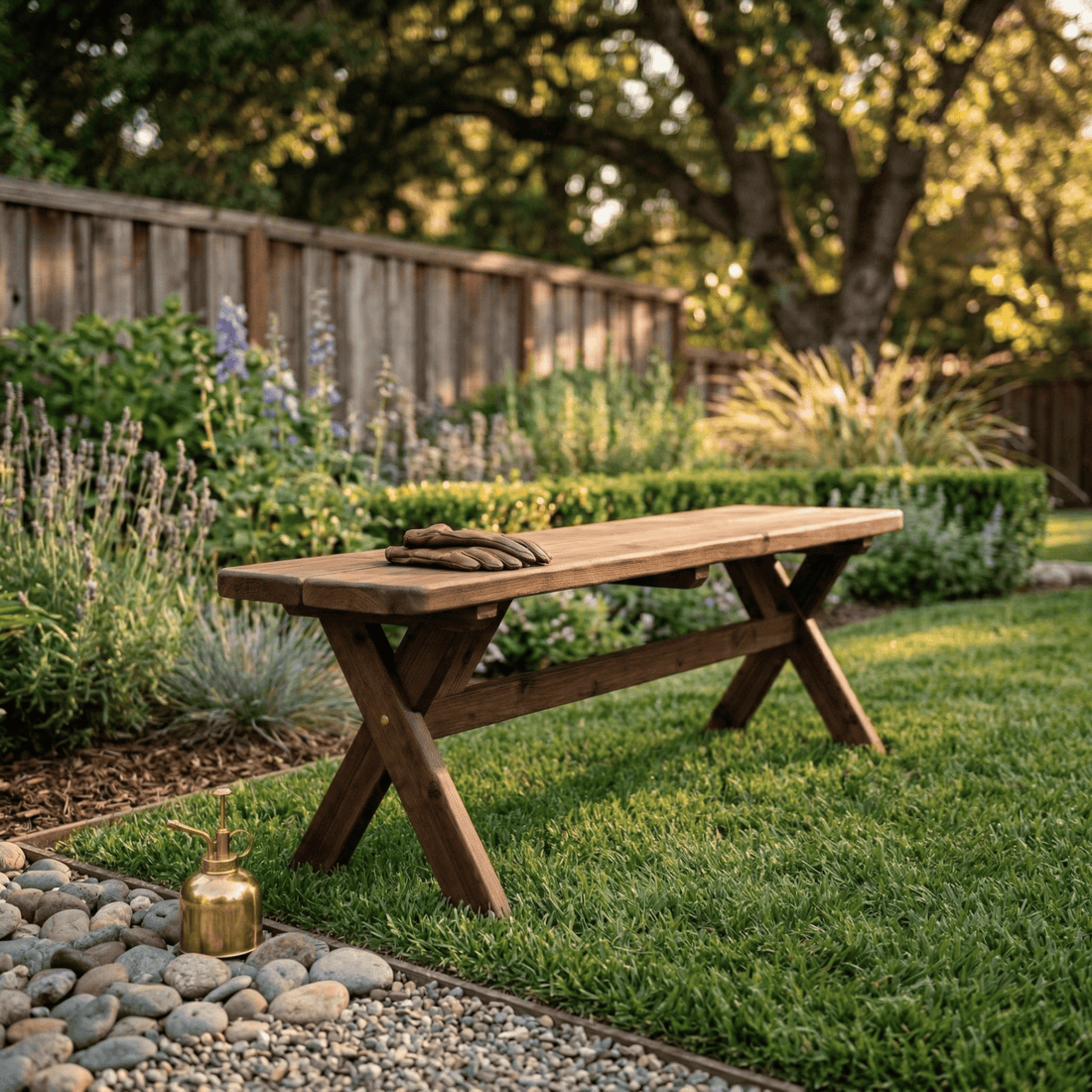 Keystone Amish Co. Red Cedar Crossleg Outdoor Bench