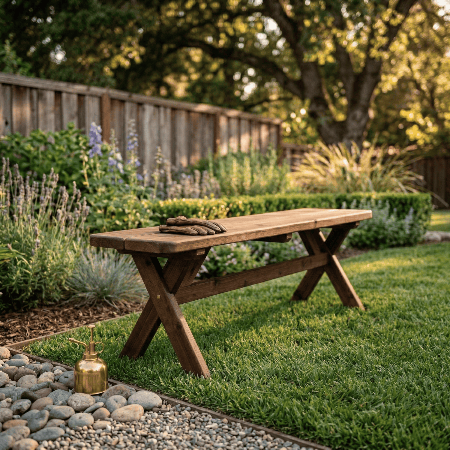 Keystone Amish Co. Red Cedar Crossleg Outdoor Bench