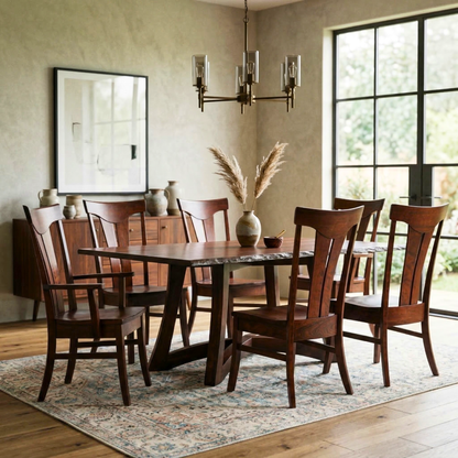 Hoosier Timbercraft Owen Live Edge Cherry 7-Piece Dining Set