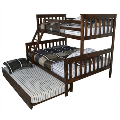 Versaloft Mission Amish Made Twin-Over-Full Bunk Bed Frame with Trundle Unit