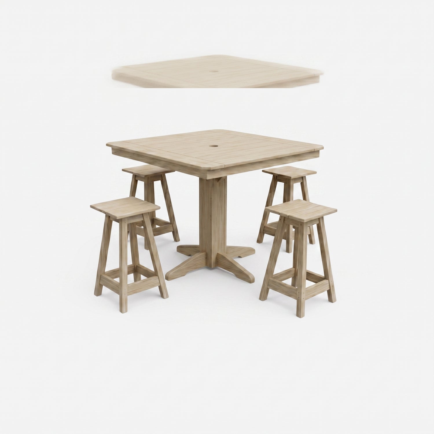 Keystone Amish Co. Riley 5-Piece Poly Counter Height Barstool Dining Set
