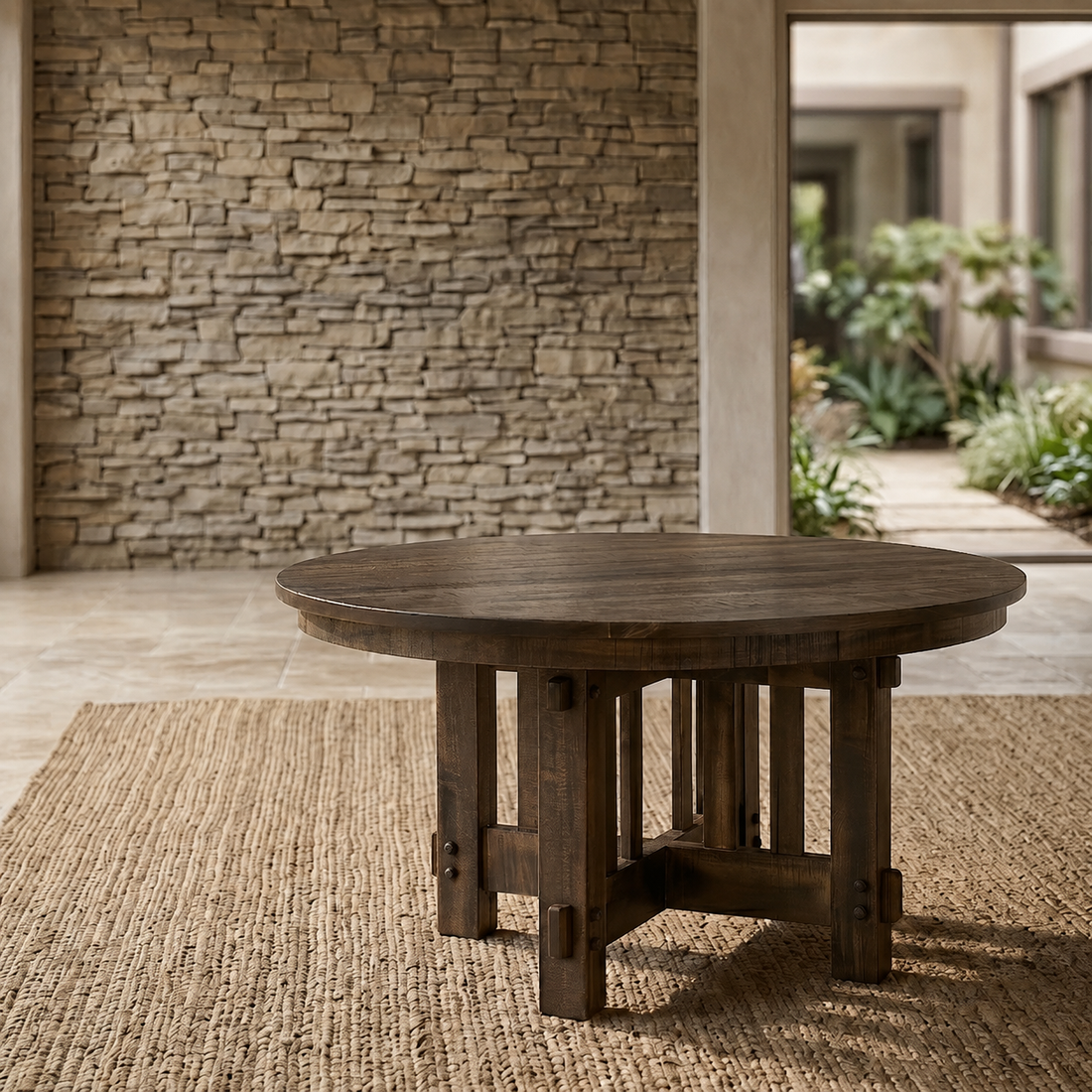 Hoosier Timbercraft Knox Rough Sawn Wormy Maple Dining Table