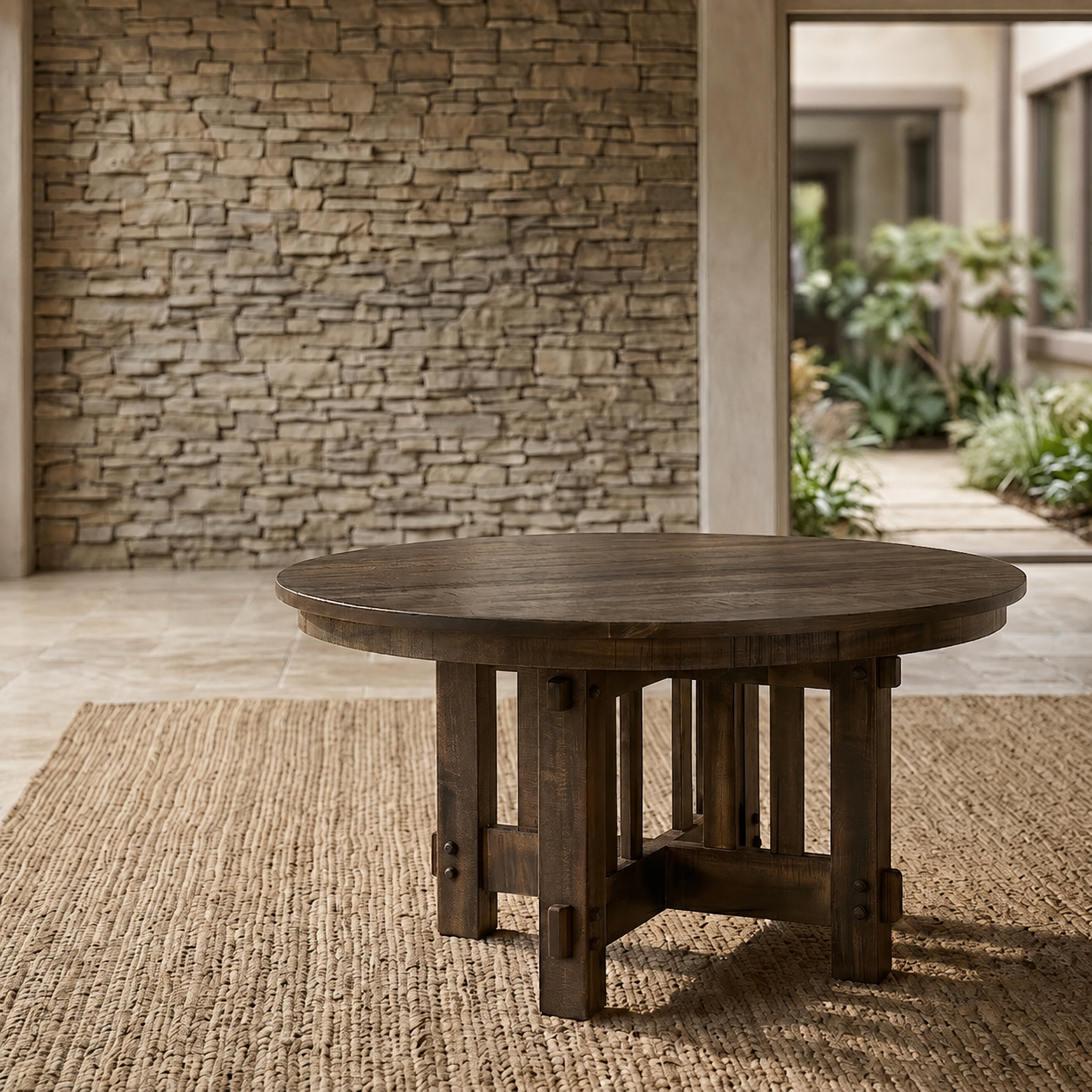 Hoosier Timbercraft Knox Rough Sawn Wormy Maple Dining Table