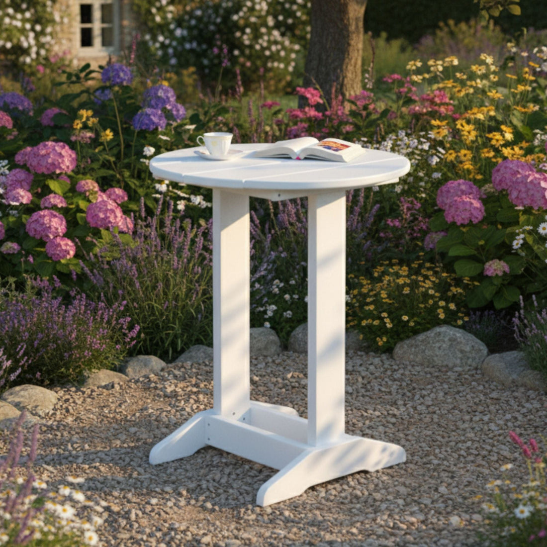 Keystone Amish Co. Round Poly Balcony/Counter Height Side Table