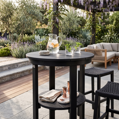 Berlin Gardens Outdoor Poly Lumber Round End Counter Table