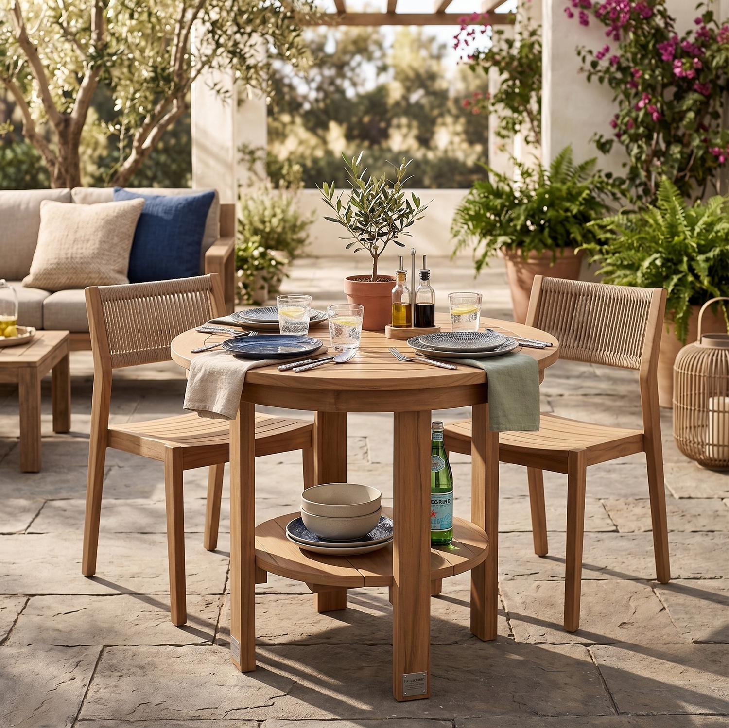Berlin Gardens Outdoor Poly Lumber Round End Dining Table
