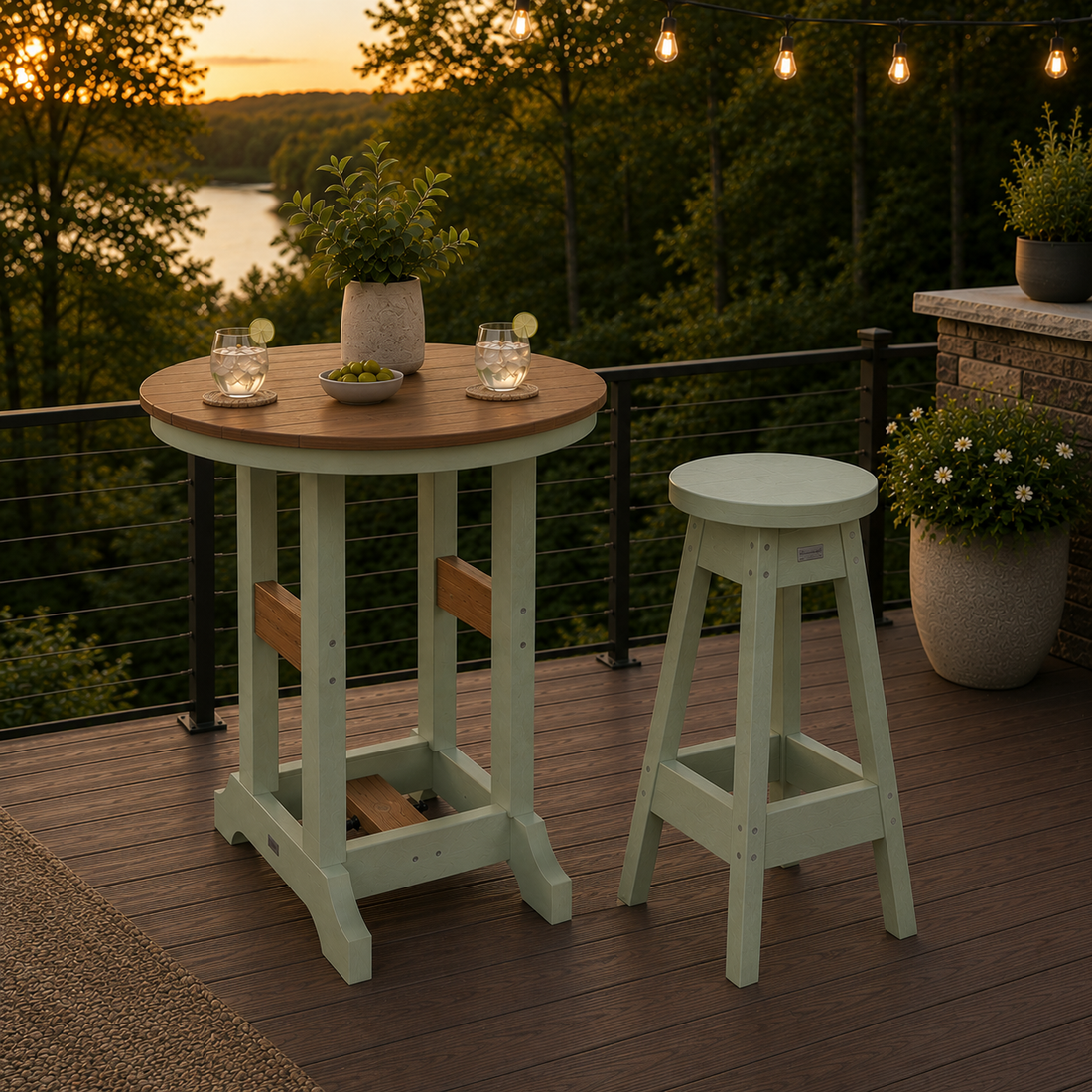 Berlin Gardens Garden Classic Outdoor Poly Lumber Round Counter Height Dining Table