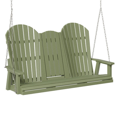 Berlin Gardens Comfo Back Poly Lumber Three Seat Console Swing with Stainless Steel Chains