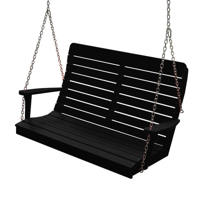 Keystone Amish Co. 4 Foot Salem Composite Poly Porch Swing, Black