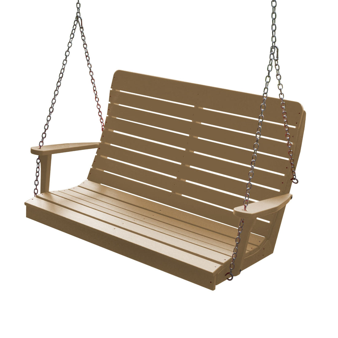 Keystone Amish Co. 4 Foot Salem Composite Poly Porch Swing, Weathered Wood